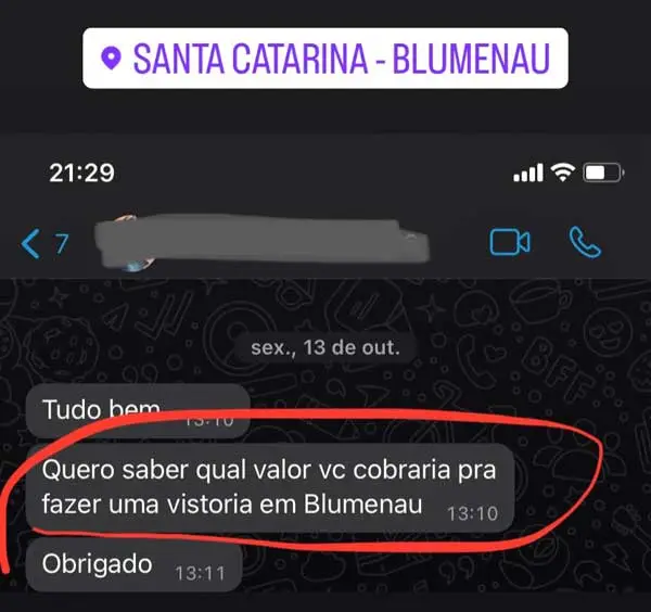 indicação de vistoria em blumenau